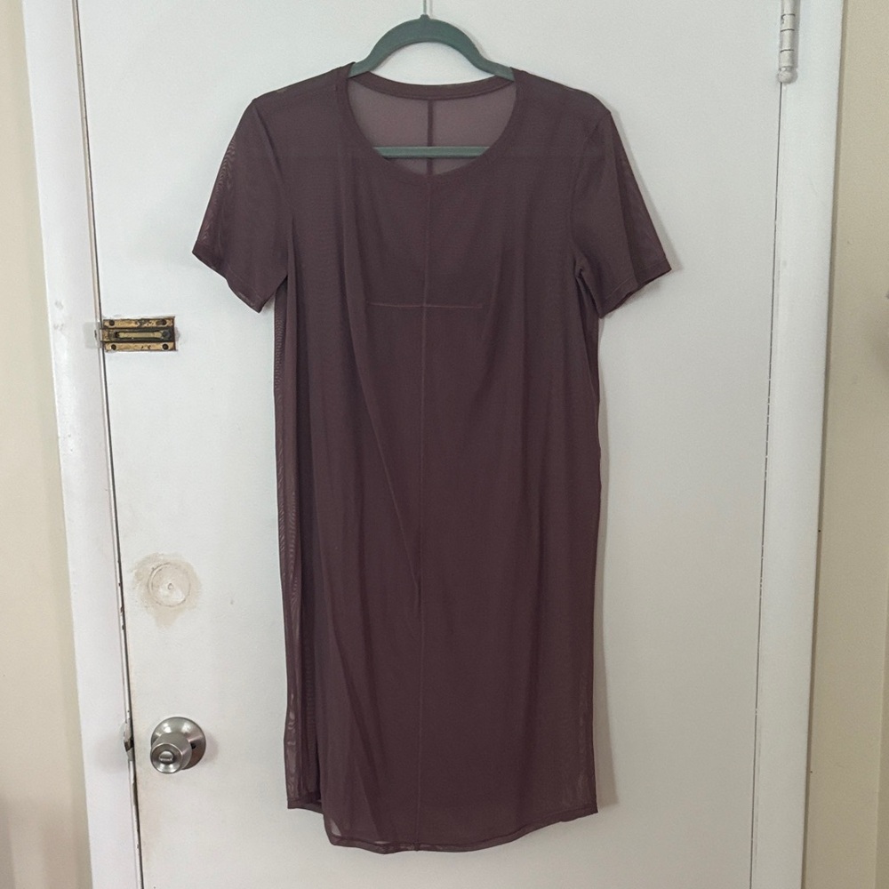 Lululemon Mauve Short Sleeve Active Mesh Midi Dress